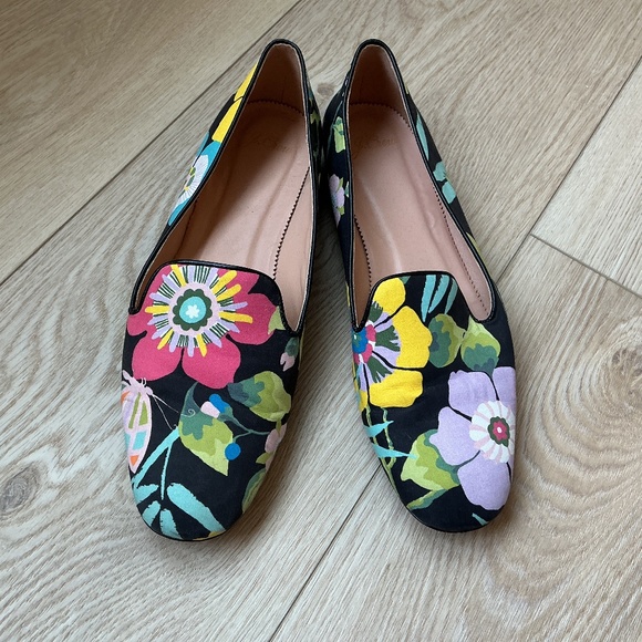 J. Crew Smoking slippers loafers Liberty Floral - size 9.5 - Picture 1 of 4